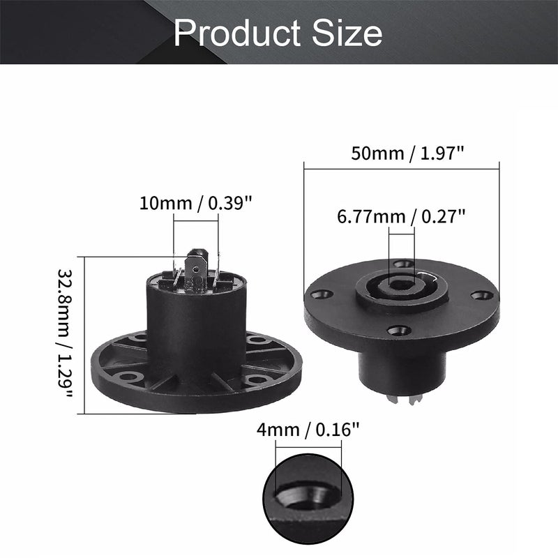Fielect 6Pcs SpeakOn Panel Mount Socket Round, 4 Pole Audio Speaker Twist Lock Female Speakon LY-KNT041 - Image 2